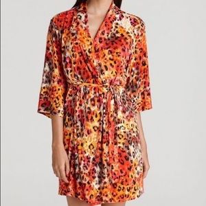 Josie by Natori leopard print mid length robe